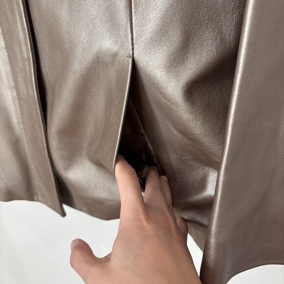 Pendleton 100% Leather Jacket Womens L Bronze Gold Blazer Supple Buttery Soft - Picture 2 of 11